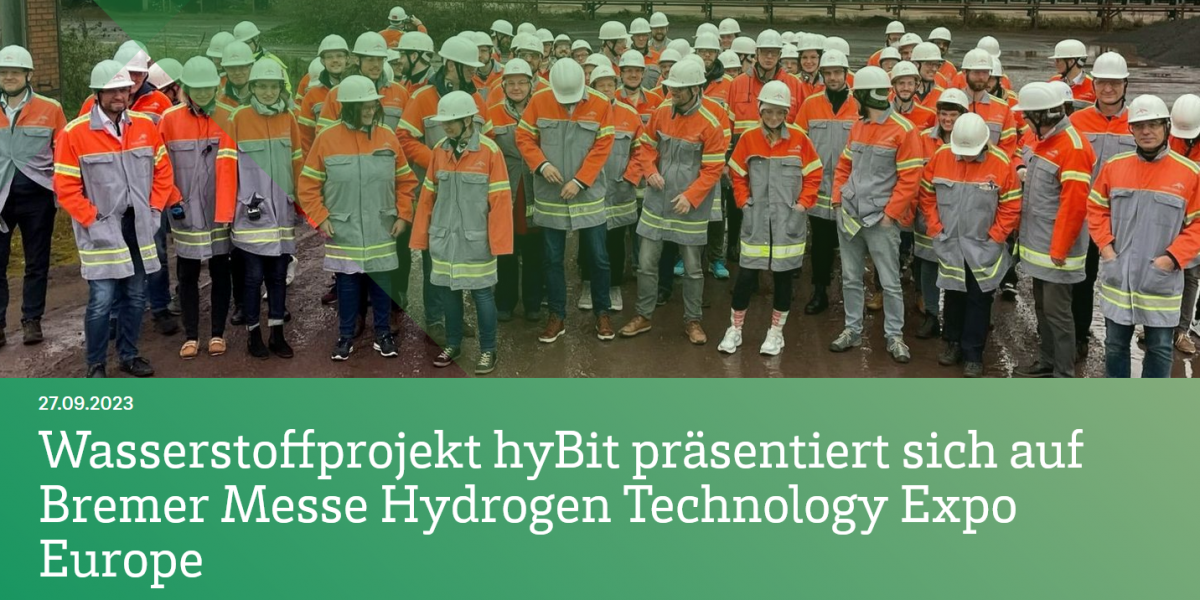 Wasserstoffprojekt hyBit präsentiert sich auf Bremer Messe Hydrogen Technology Expo Europe